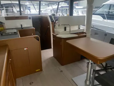 Salon of Fritz, a Beneteau Swift Trawler 35 motorboat at Pula, Croatia