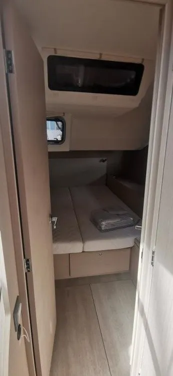 Cabin on Living In Sea, a Beneteau Oceanis 51.1 sailboat at Kontokali, Greece