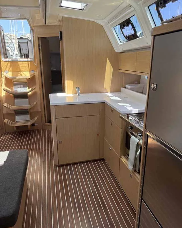 Galley of Casandra, a Bavaria Cruiser 46 Style sailboat at Palma de Mallorca, Spain