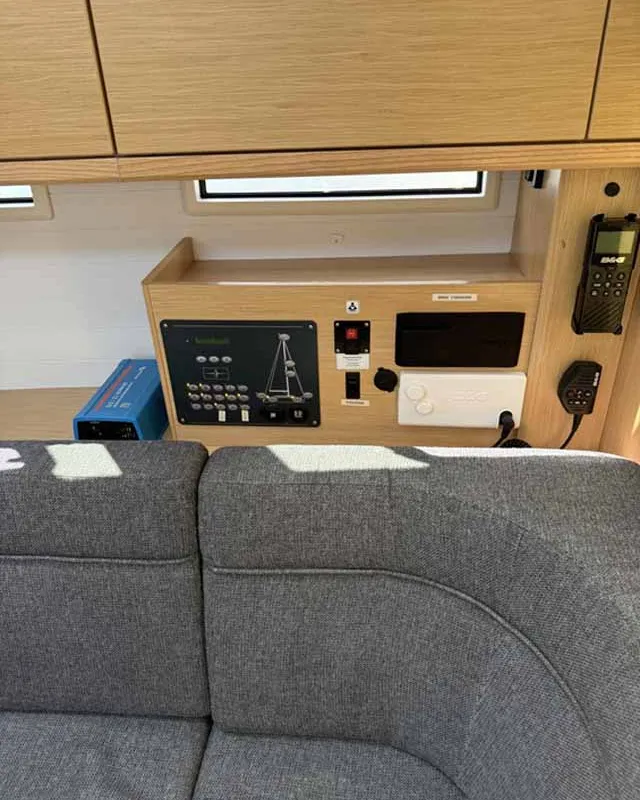 Salon of Casandra, a Bavaria Cruiser 46 Style sailboat at Palma de Mallorca, Spain