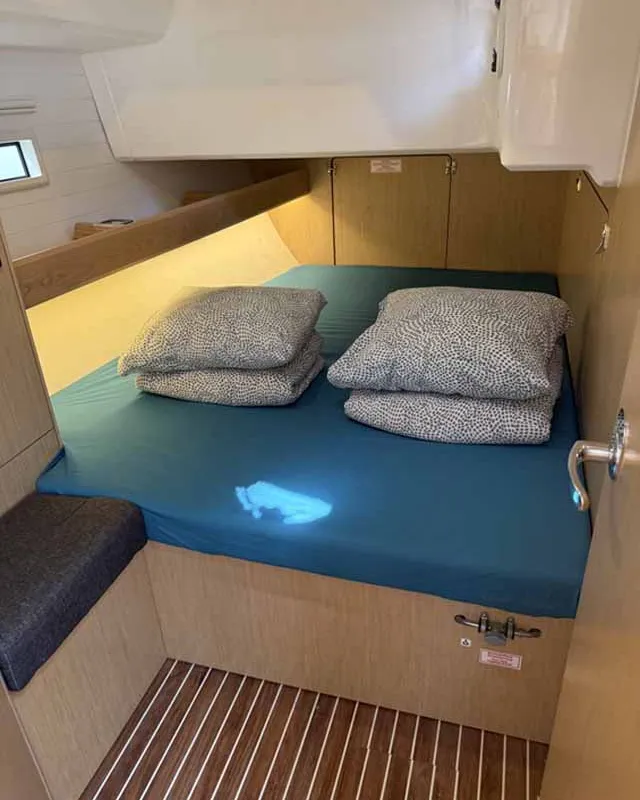 Cabin on Casandra, a Bavaria Cruiser 46 Style sailboat at Palma de Mallorca, Spain