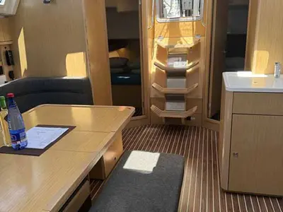 Salon of Casandra, a Bavaria Cruiser 46 Style sailboat at Palma de Mallorca, Spain