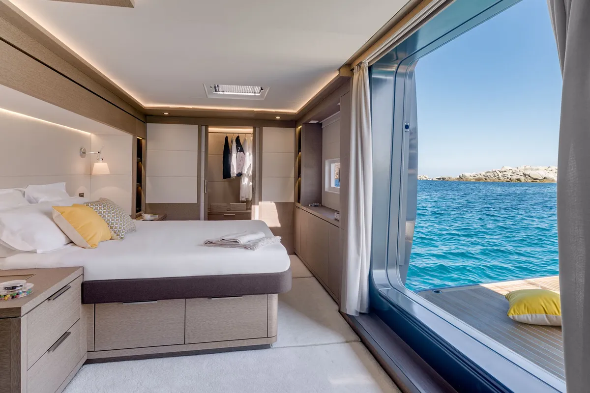 Cabin on La Desirade, a Lagoon Seventy 7 catamaran at Ajaccio, France