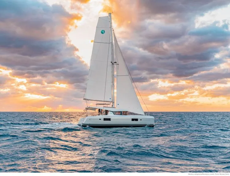 Exterior view of Aventura, a Lagoon 42 catamaran at Road Town, British Virgin Islands