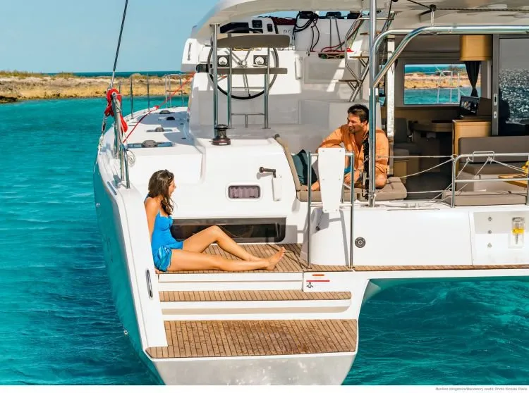 Deck of Aventura, a Lagoon 42 catamaran at Road Town, British Virgin Islands