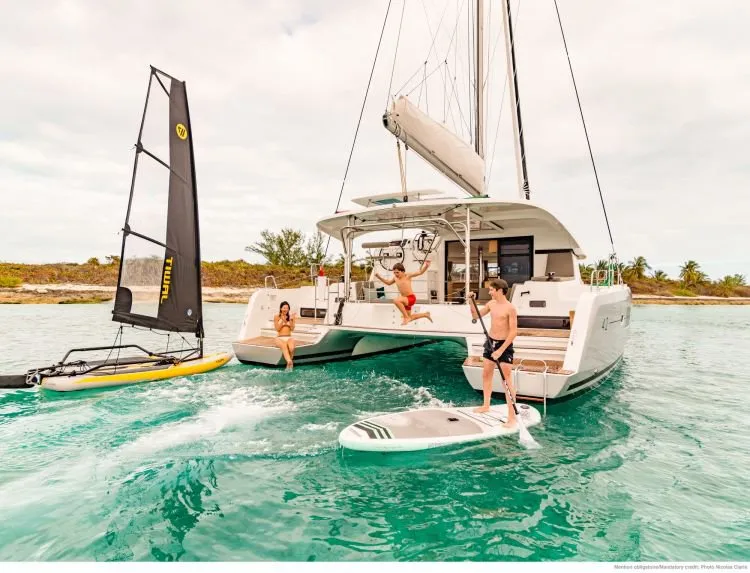 Exterior view of Aventura, a Lagoon 42 catamaran at Road Town, British Virgin Islands