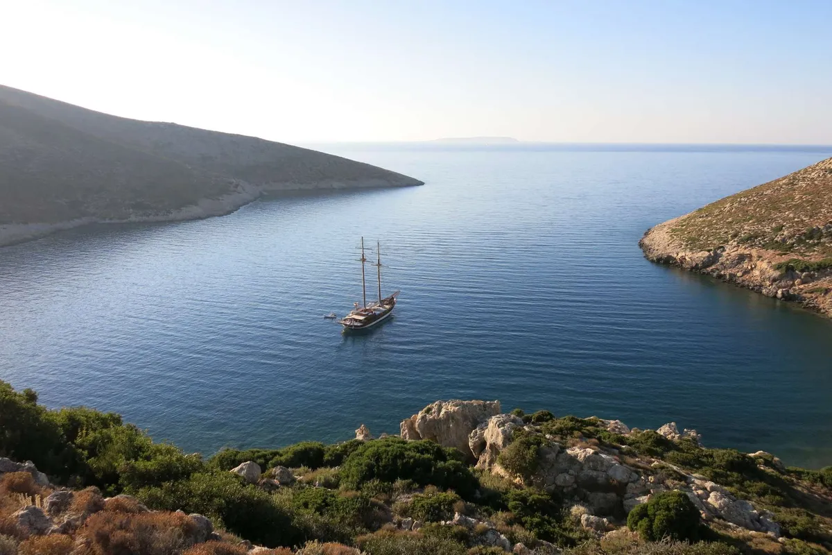 Exterior view of Matina, a Gulet Motor sailer motor yacht at Athens, Greece