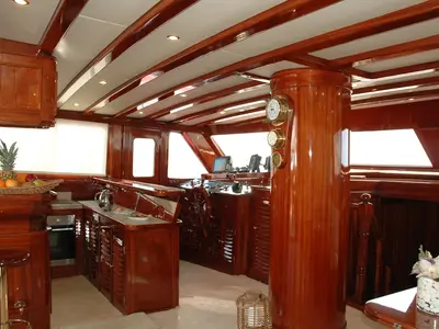 Galley of Matina, a Gulet Motor sailer motor yacht at Athens, Greece