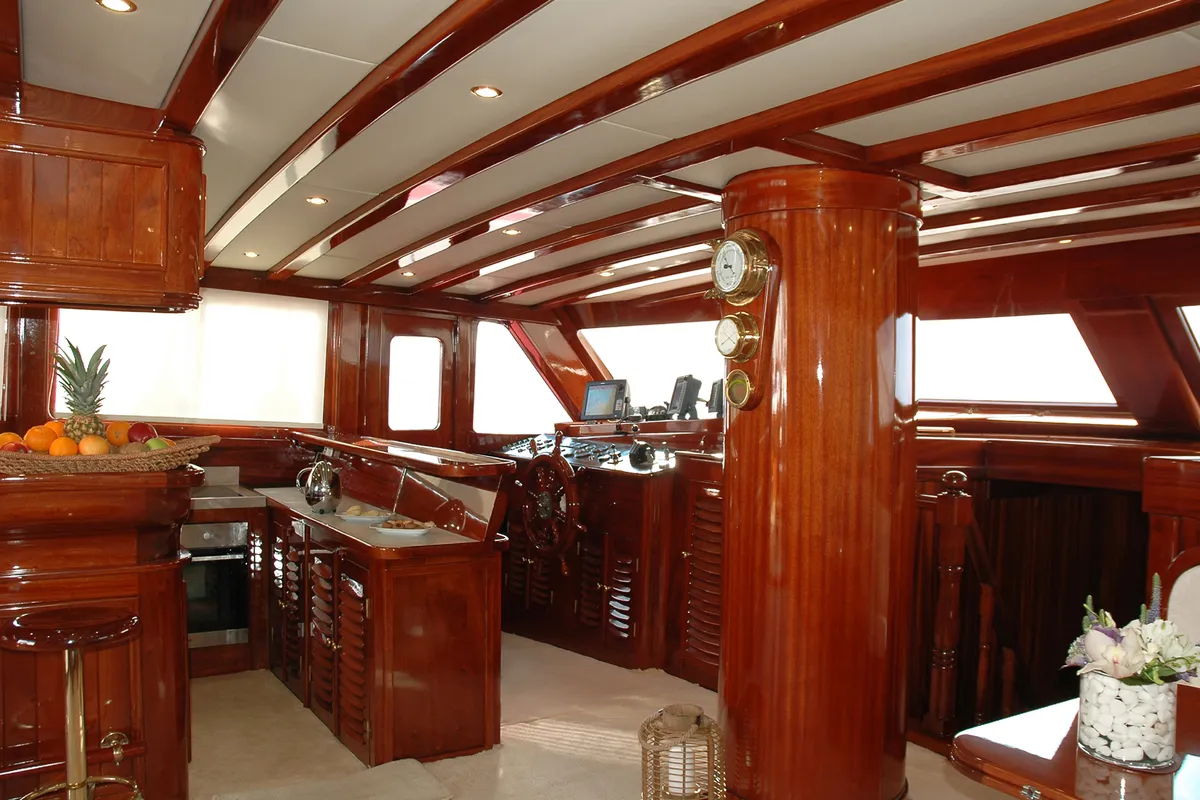 Galley of Matina, a Gulet Motor sailer motor yacht at Athens, Greece