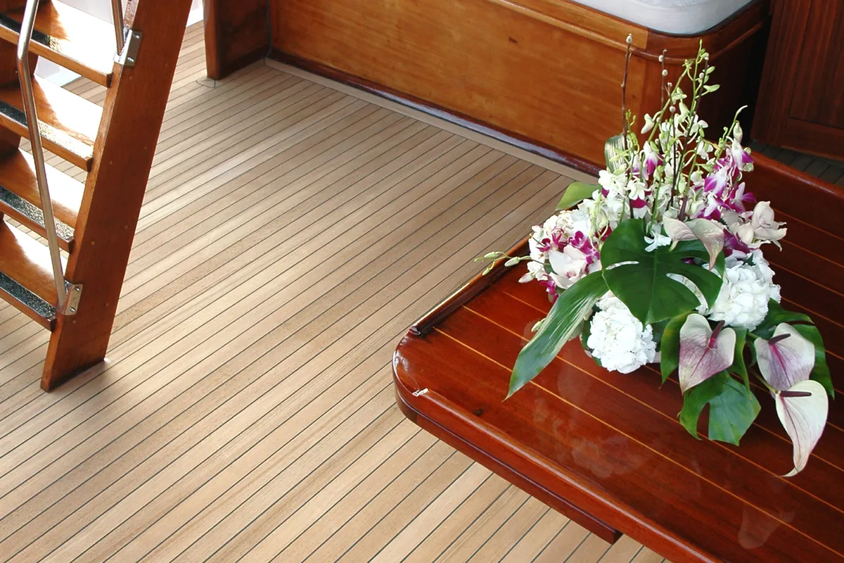 Deck of Matina, a Gulet Motor sailer motor yacht at Athens, Greece