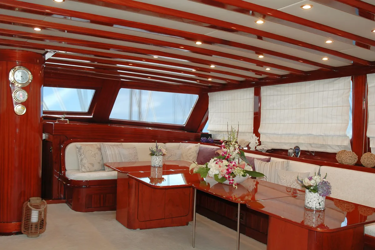 Salon of Matina, a Gulet Motor sailer motor yacht at Athens, Greece