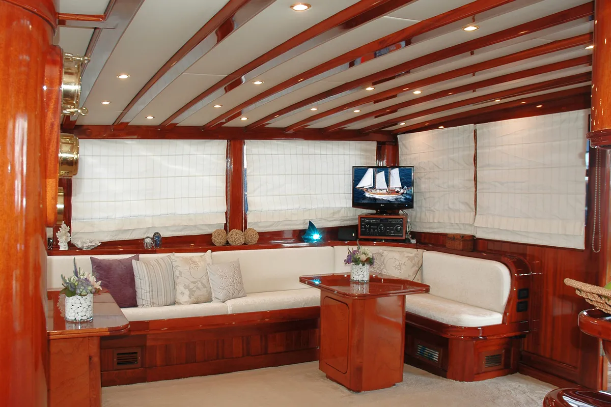 Salon of Matina, a Gulet Motor sailer motor yacht at Athens, Greece