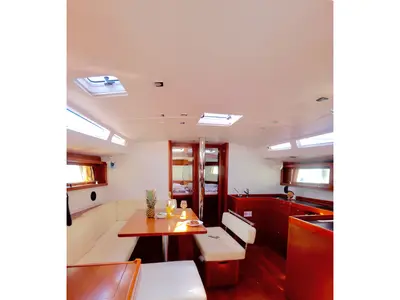 Salon of Lastovo, a Beneteau Oceanis 48 sailboat at Grad Kaštela, Croatia