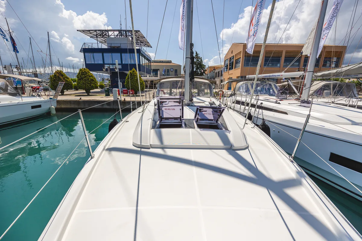 Deck of Ellaida, a Beneteau Oceanis 46.1 sailboat at Municipal Unit of Lefkada, Greece