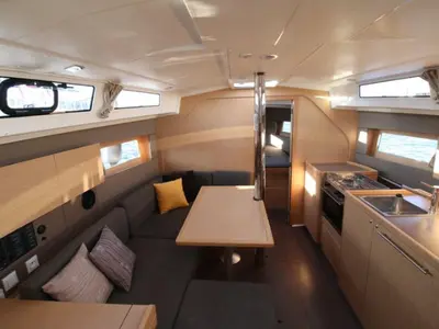 Salon of Grey Pearl, a Beneteau Oceanis 38 sailboat at Izola / Isola, Slovenia