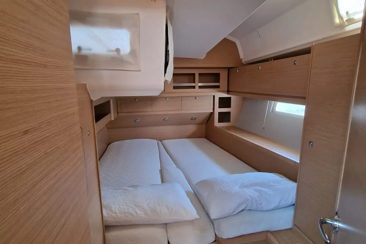 Cabin on Sirius, a Dufour 520 GL sailboat at Tonnarella, Italy