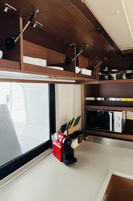 Galley of Our Dream, a Lagoon 46 catamaran at Palairos, Greece