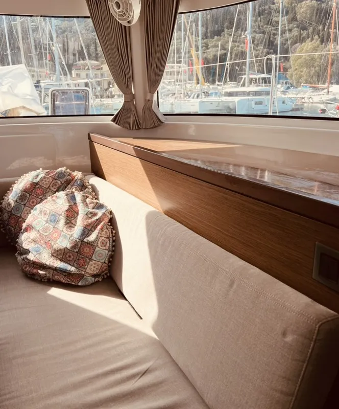 Salon of Our Dream, a Lagoon 46 catamaran at Palairos, Greece