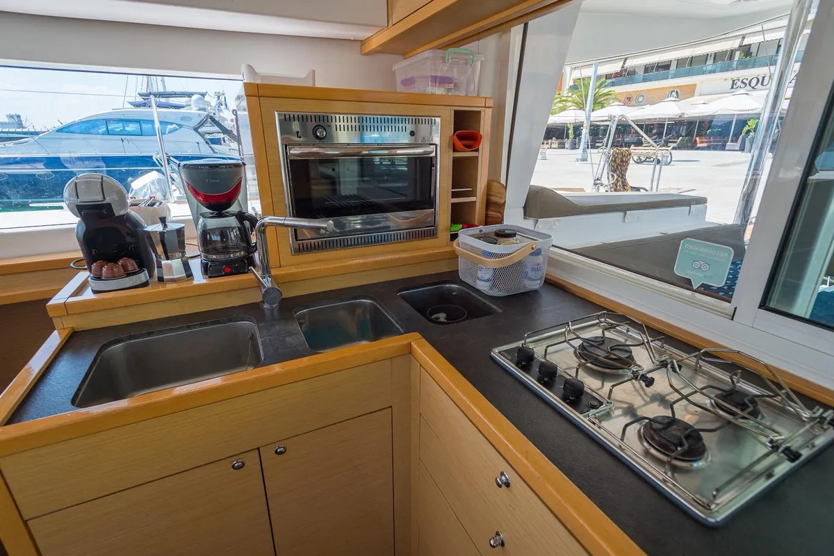 Galley of Astro, a Lagoon 400 S2 catamaran at Volos, Greece