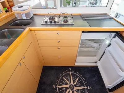 Galley of Astro, a Lagoon 400 S2 catamaran at Volos, Greece