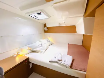 Cabin on One Mallorca Crewed, a Excess 11 catamaran at Port d'Andratx, Spain