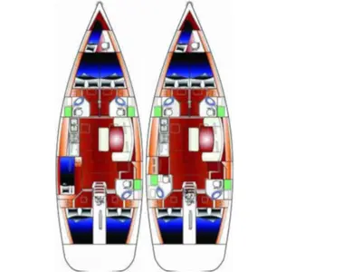 Floor plan of Sea Walks, a Beneteau Cyclades 50.5 sailboat at Salamina Municipal Unit, Greece