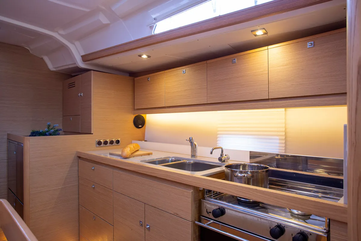 Galley of Sea Cloud 1, a Dufour 430 GL sailboat at Grad Pula, Croatia