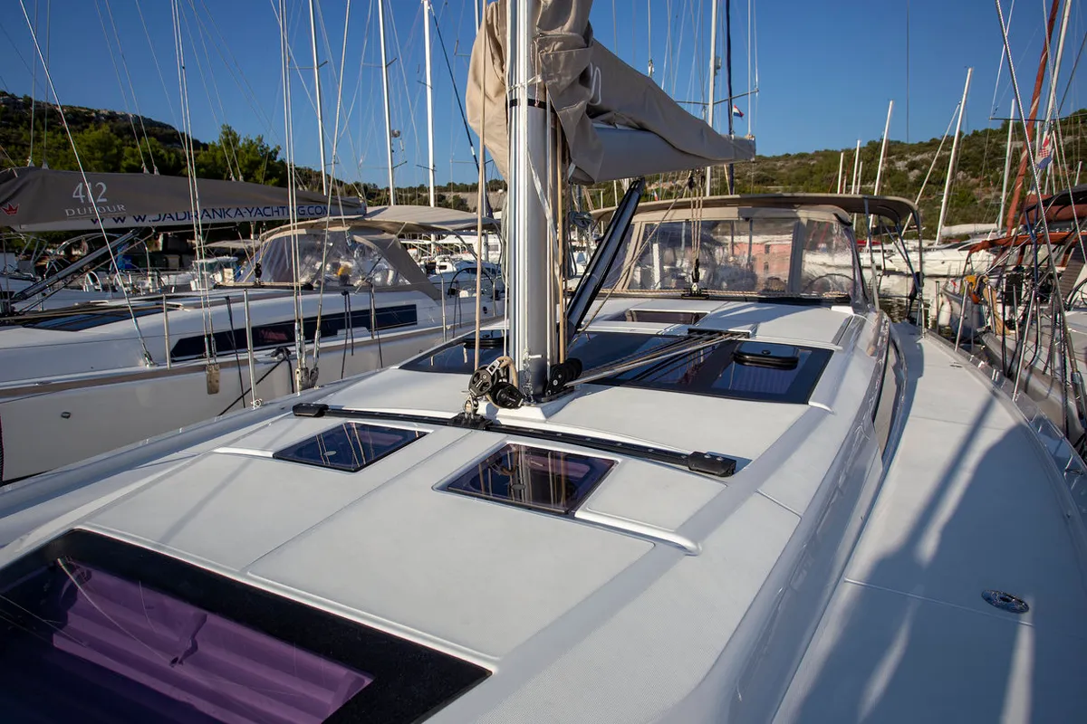 Exterior view of Sea Cloud 1, a Dufour 430 GL sailboat at Grad Pula, Croatia