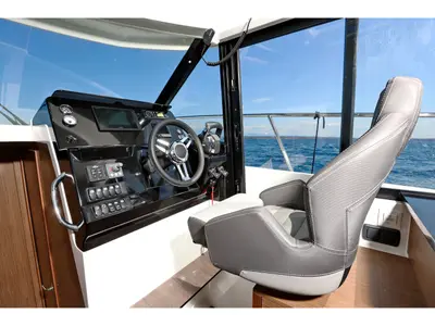 Cockpit of Pepa, a Jeanneau Merry Fisher 1095 motorboat at Zadar, Croatia