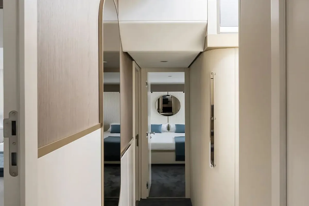Cabin on Amparito XIII, a Azimut Magellano 60 motor yacht at Lavreotiki Municipal Unit, Greece