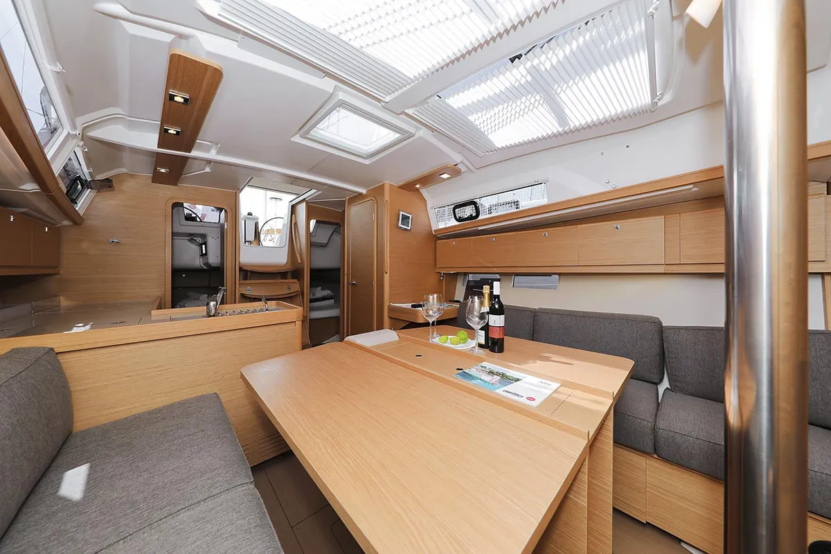 Salon of Elyra, a Dufour 382 GL sailboat at Grad Biograd na Moru, Croatia