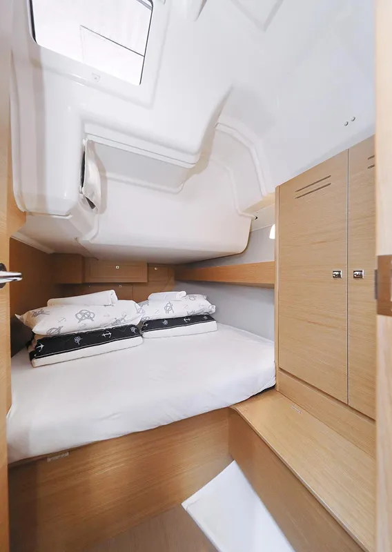 Cabin on Elyra, a Dufour 382 GL sailboat at Grad Biograd na Moru, Croatia