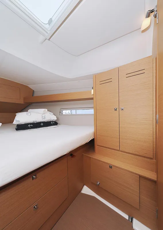 Cabin on Elyra, a Dufour 382 GL sailboat at Grad Biograd na Moru, Croatia