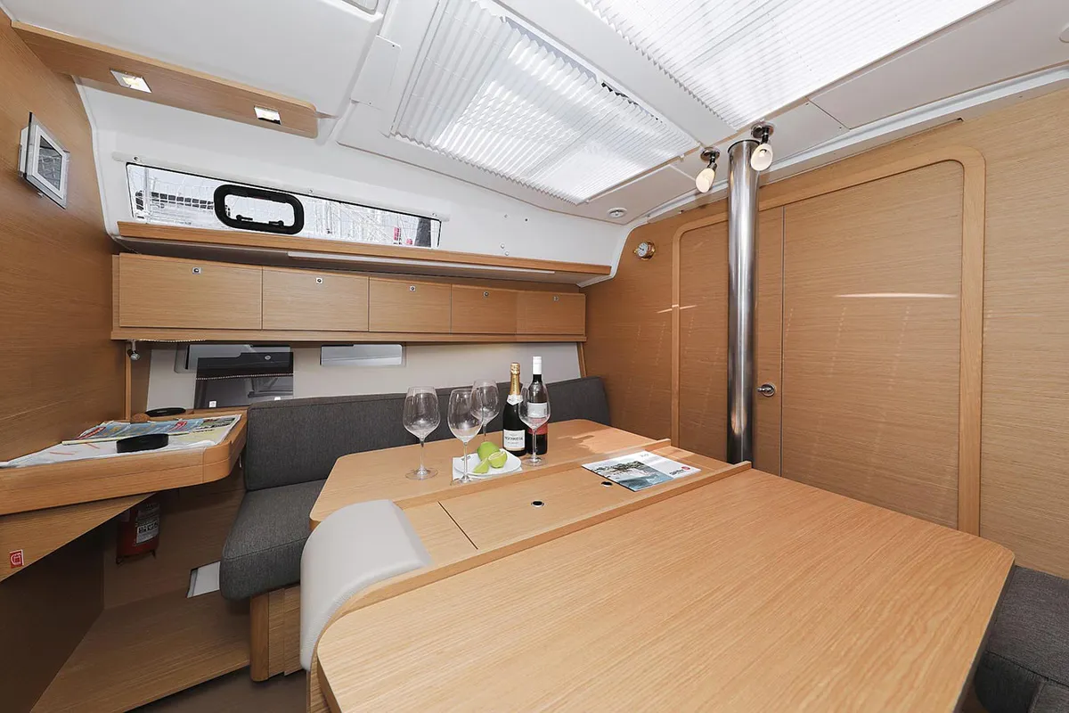 Salon of Elyra, a Dufour 382 GL sailboat at Grad Biograd na Moru, Croatia
