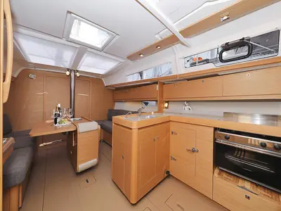 Galley of Elyra, a Dufour 382 GL sailboat at Grad Biograd na Moru, Croatia