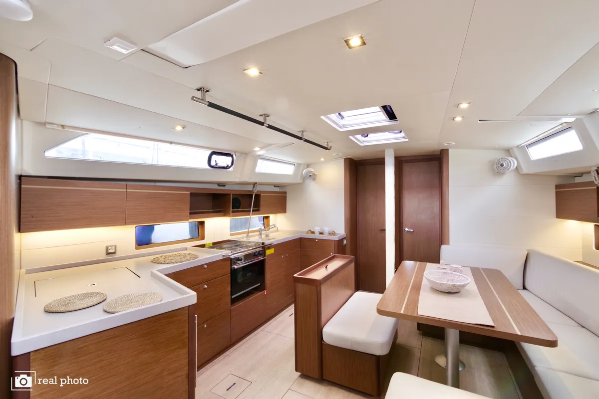 Galley of Ludi, a Beneteau Oceanis 46.1 sailboat at Castellammare di Stabia, Italy
