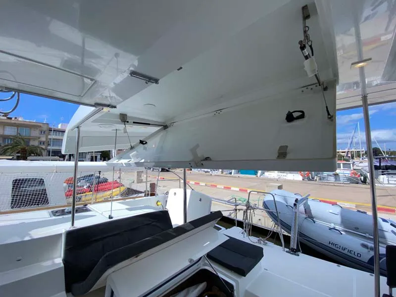 Deck of Dreamelli, a Lagoon 450 F catamaran at Trogir, Croatia