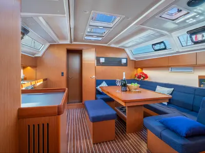 Salon of Kalev, a Bavaria Cruiser 46 sailboat at Općina Marina, Croatia