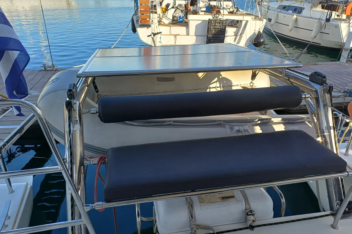 Deck of Tortilla, a Lagoon 39 catamaran at Athens, Greece