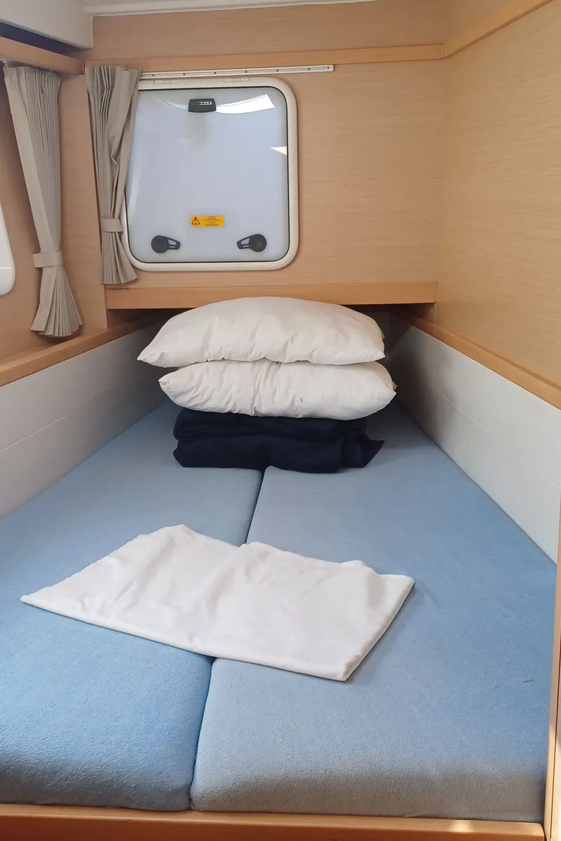 Cabin on Tortilla, a Lagoon 39 catamaran at Athens, Greece