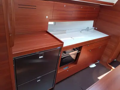 Galley of Fortuna, a Dufour 382 Grand Large sailboat at Općina Medulin, Croatia