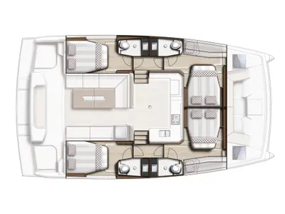 Floor plan of ISOLA BELLA, a Bali Catspace catamaran at Tonnarella, Italy