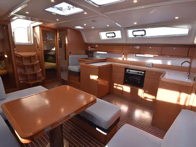Galley of Tramuntana, a Bavaria Cruiser 51 sailboat at Punat, Croatia