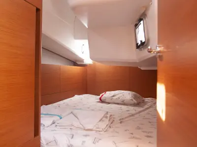 Cabin on Sea Breeze, a Jeanneau Sun Odyssey 410 sailboat at Marmaris, Turkey