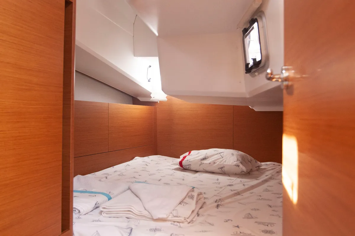 Cabin on Sea Breeze, a Jeanneau Sun Odyssey 410 sailboat at Marmaris, Turkey