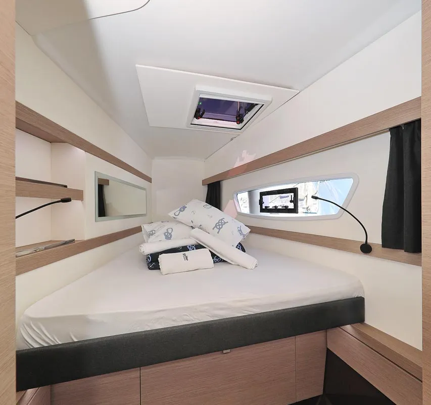 Cabin on Felicitas II, a Fountaine Pajot Lucia 40 catamaran at Grad Biograd na Moru, Croatia