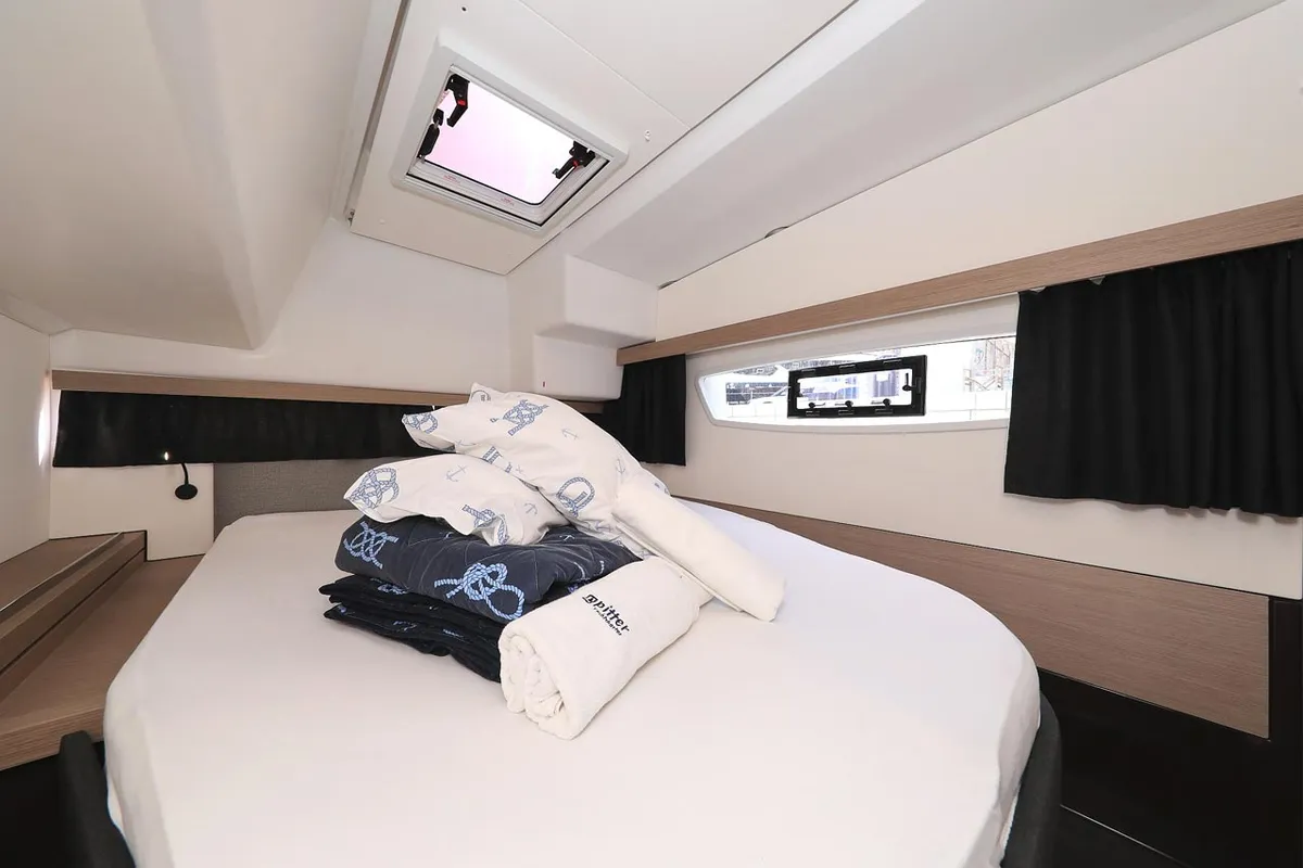 Cabin on Felicitas II, a Fountaine Pajot Lucia 40 catamaran at Grad Biograd na Moru, Croatia