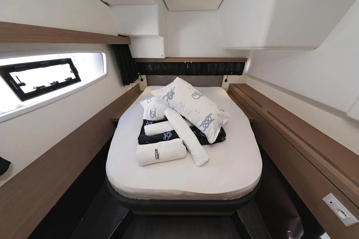 Cabin on Felicitas II, a Fountaine Pajot Lucia 40 catamaran at Grad Biograd na Moru, Croatia