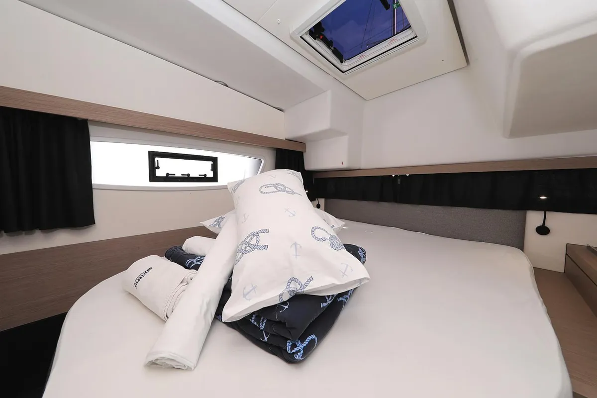 Cabin on Felicitas II, a Fountaine Pajot Lucia 40 catamaran at Grad Biograd na Moru, Croatia