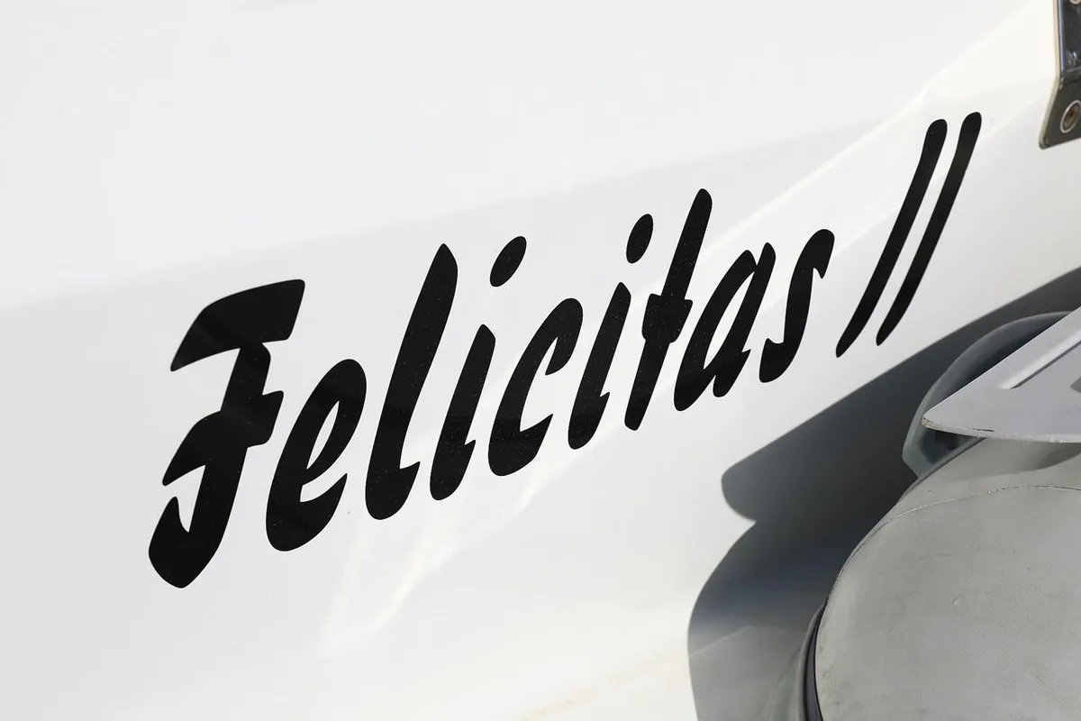 Felicitas II, a Fountaine Pajot Lucia 40 catamaran at Grad Biograd na Moru, Croatia